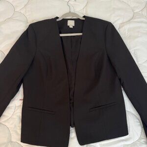 Halogen. Black Open-Front Peplum Blazer , size L